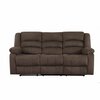 Homeroots 60 x 35 x 40 in. Modern Brown Leather Sofa & Loveseat 343875